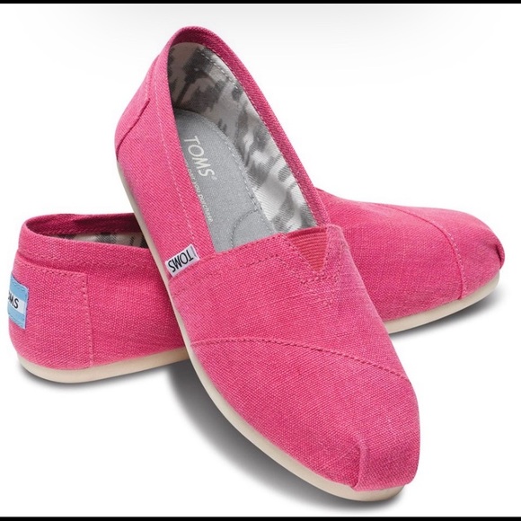 NWT TOMS Bright Pink Earthwise Hemp Classics size 9.5 - Picture 2 of 7